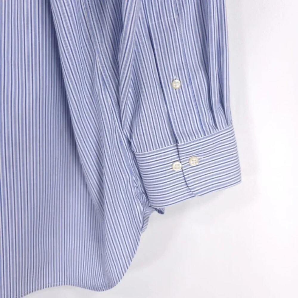 POLO RALPH LAUREN EASY‎ CARE COTTON STRETCH Striped Men’s Shirt LS Size 18 34/35